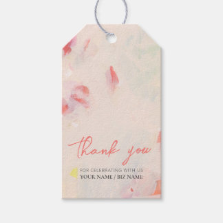 Pink & Coral Abstract Floral Art Gift Thank you Tags