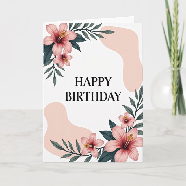 Pink Coral Birthday Card (Front)