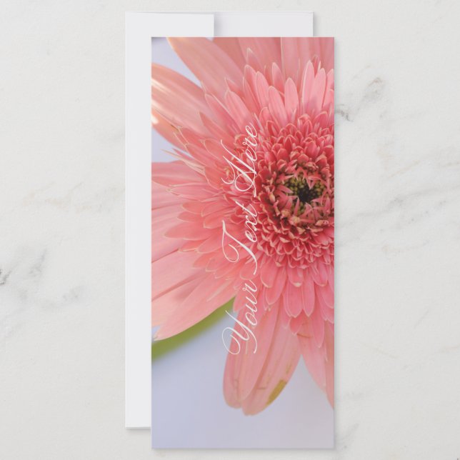 Pink Coral Chrysanthemum Your Text Flat Card (Front)