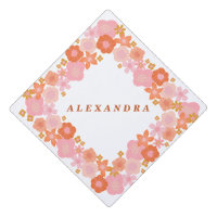 Pink Coral Floral Wreath Personalized Grad 2026