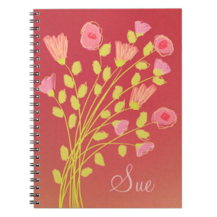 Pink Coral Flowered Notebook