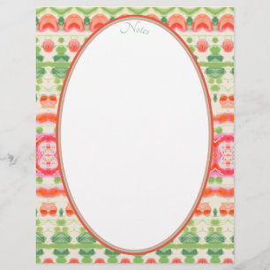 Pink coral green and beige letterhead