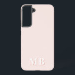 Pink & Coral | Minimal Modern Initial Monogram Samsung Galaxy Case<br><div class="desc">This stylish phone case design features a simple modern design in coral & blush pink. Make one of a kind phone case with custom initials and name. It will be a cool, unique gift for someone special or yourself. If you want to change the fonts or position, click the "Customize...</div>
