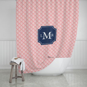 Pink Coral Reef Blue 3-Letter Monogram