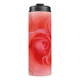 pink coral rose thermal tumbler