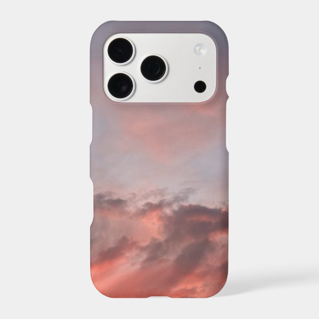 Pink Coral Sunset Clouds iPhone Case (Back)