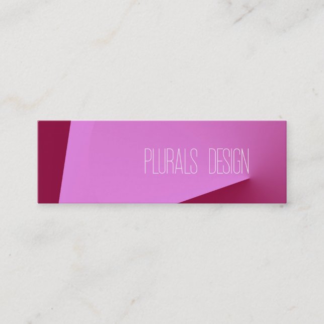 Pink corner mini business card (Front)