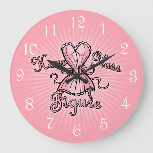Pink Corset Hourglass Figure Large Clock (Front)