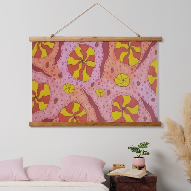 Pink Cosmic Candies Hanging Tapestry (Bedroom)