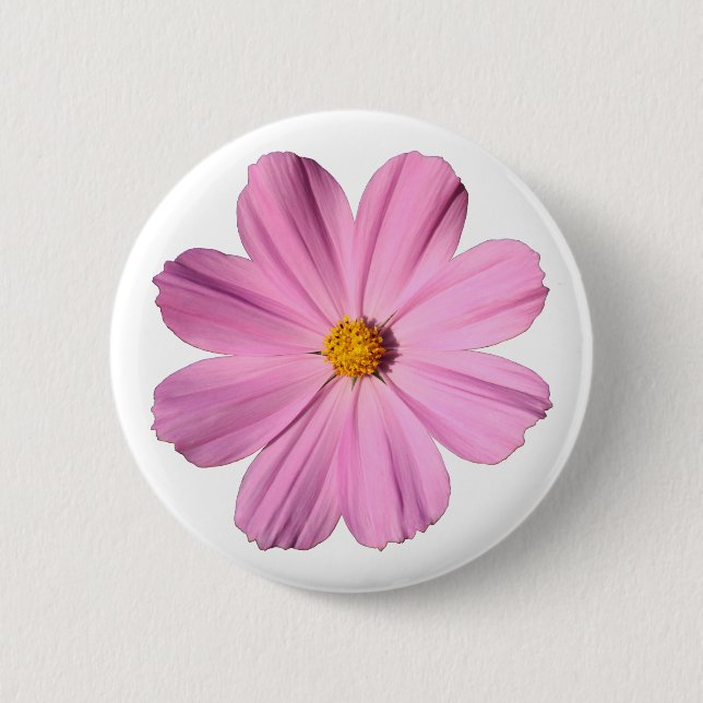 Pink Cosmos 2 Inch Round Button (Front)
