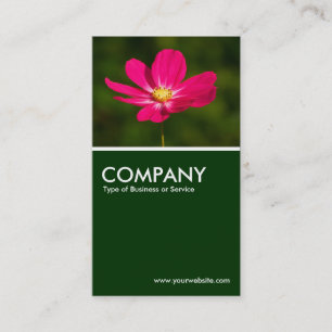Pink Cosmos - Dark Green Business Card