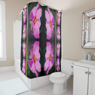Pink Cosmos Flower Mirror Pattern  