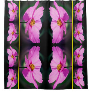 Pink Cosmos Flower Mirror Pattern