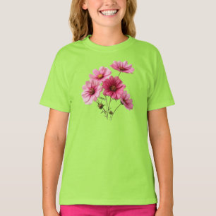 Pink Cosmos Flowers-23456 T-Shirt