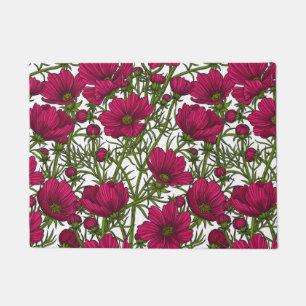Pink Cosmos flowers Doormat