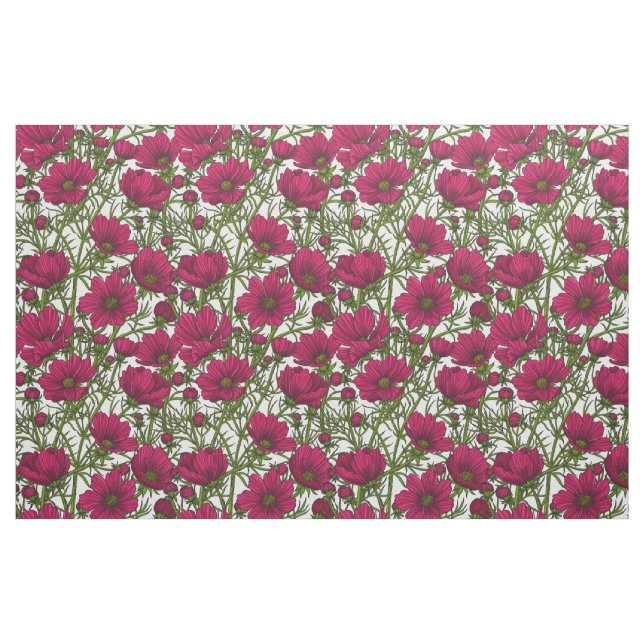 Pink Cosmos flowers Fabric (Fat Quarter)