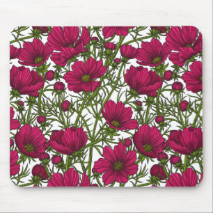 Pink Cosmos flowers Mouse Pad