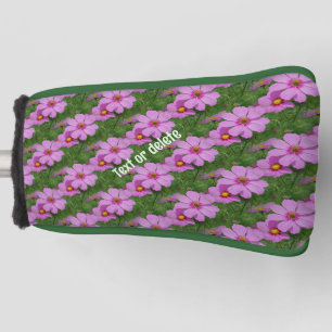 Pink Cosmos Flowers Nature Pattern Personalized   Golf Head Cover