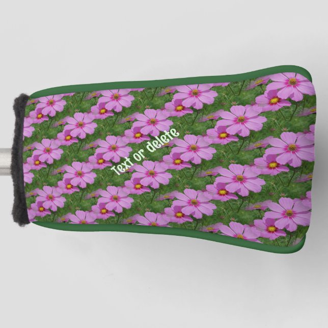 Pink Cosmos Flowers Nature Pattern Personalized   Golf Head Cover (Front)