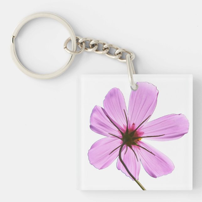 Pink Cosmos Keychain (Front)