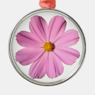 Pink Cosmos Metal Ornament