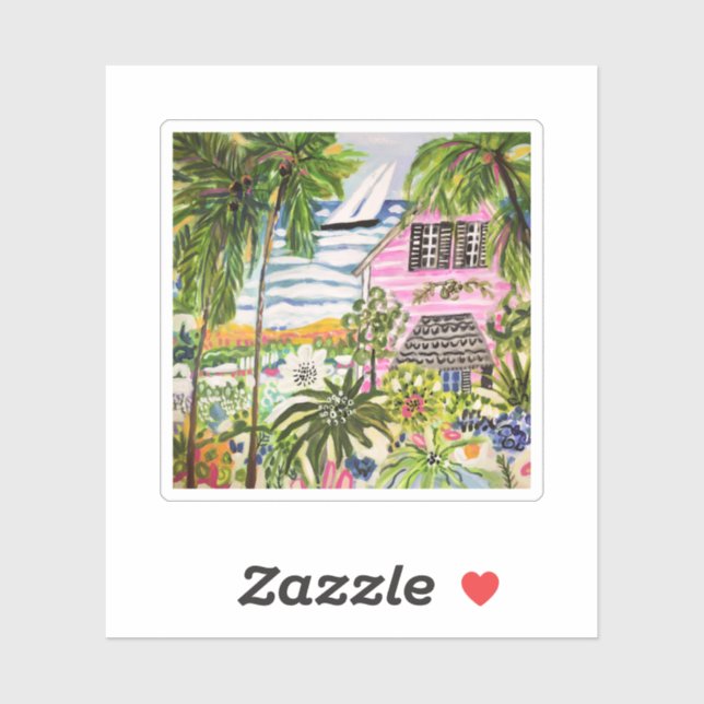 Pink Cottage by the Bay I (Sheet)