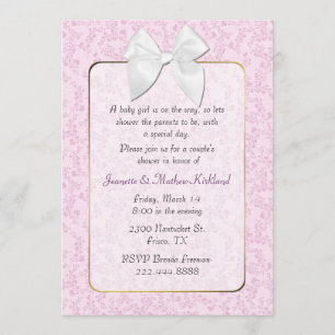Pink Cottage Chic Couple's Baby Shower Invitation