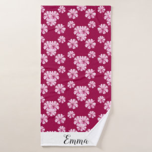 pink Cottage Floral Bath Towel Set