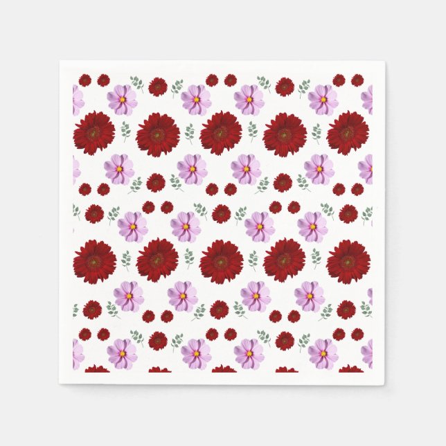 pink Cottage Floral Napkin (Front)