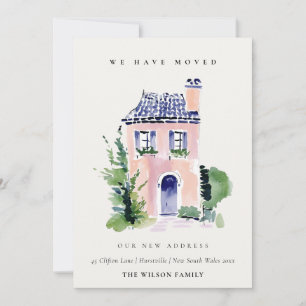 Pink Cottage Landscape Home We have Moved Card