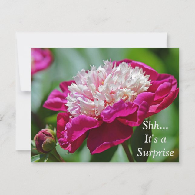 Pink Cottage Peony Flower Surprise 100th Birthday Invitation (Front)