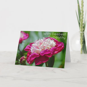 Pink Cottage Peony Garden Flower Deepest Sympathy Card