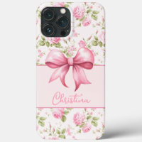 Pink Cottage Rose with Bow Coquette