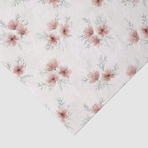 Pink Cottagecore Wildflowers Botanical Print  Tissue Paper