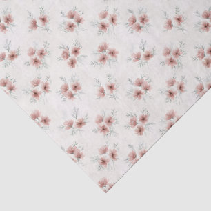 Pink Cottagecore Wildflowers Botanical Print Tissue Paper