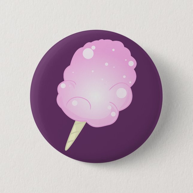 Pink Cotton Candy 2 Inch Round Button (Front)