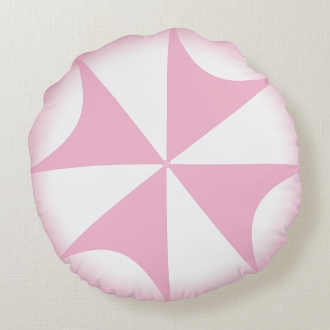 Pink Cotton Candy Cross Pretty Throw Round Pillow (Back)