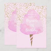 Pink Cotton Candy & Gold Confetti Birthday Party