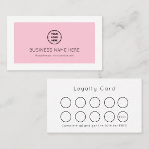 Pink Cotton Candy Pastel Modern, Minimalist  Loyalty Card