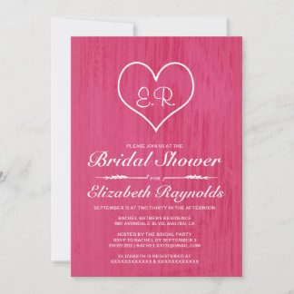 Pink Country Bridal Shower Invitations