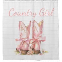 Pink Country Cowgirl Douche rideau