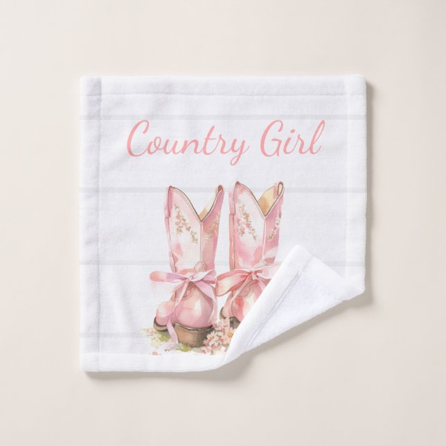 Pink Country Cowgirl linge (Gant de toilette)