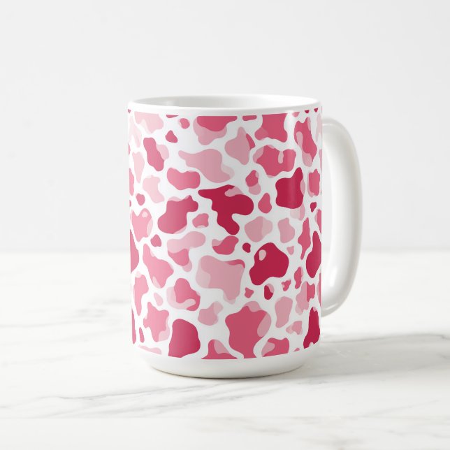 Pink Cow Print Mug (Front Right)