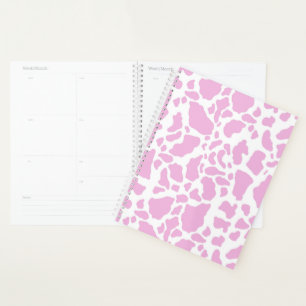 Pink Cow Print Planner