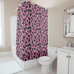 Pink Cow Print Shower Curtain