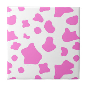 Pink cow spots, animal fur print, livestock tile