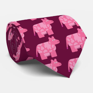Pink Cow Tie