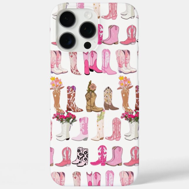 Pink Cowboy Boots Design Phone Case (Back)