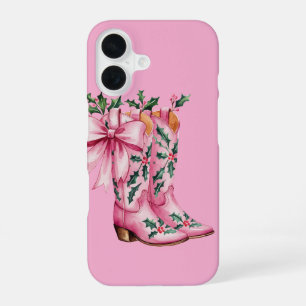 pink cowboy boots iPhone 16 case