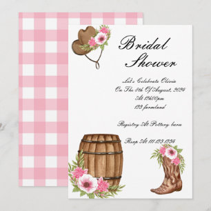 PINK COWBOY BRIDAL SHOWER INVITATION